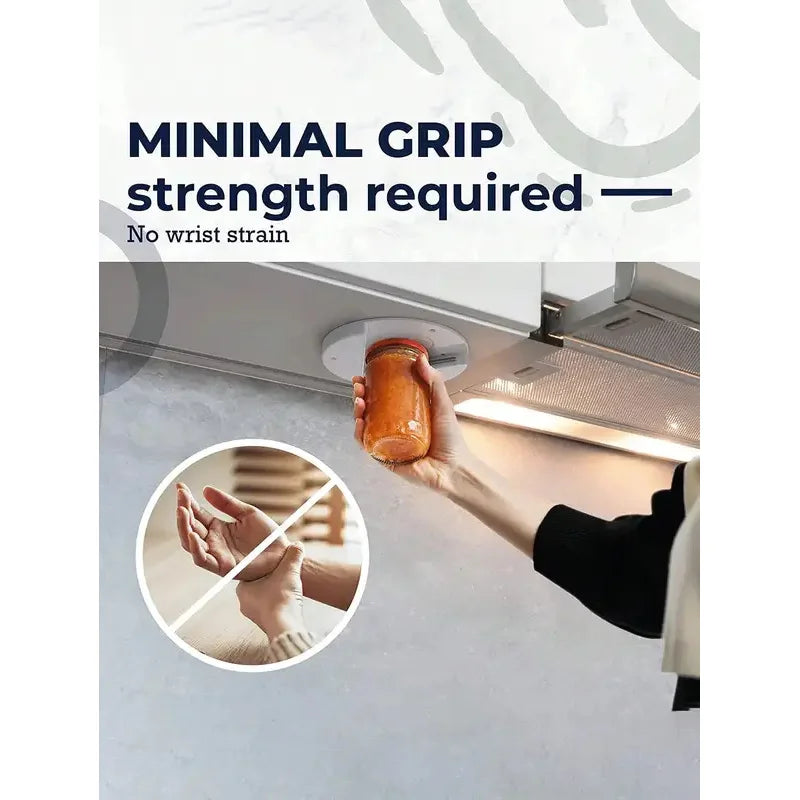 Plastic Circular V-Grip Jar Opener - Universal Twist-To-Open Design for All Lid Sizes, Non-Slip Ergonomic Kitchen Tool with Supe